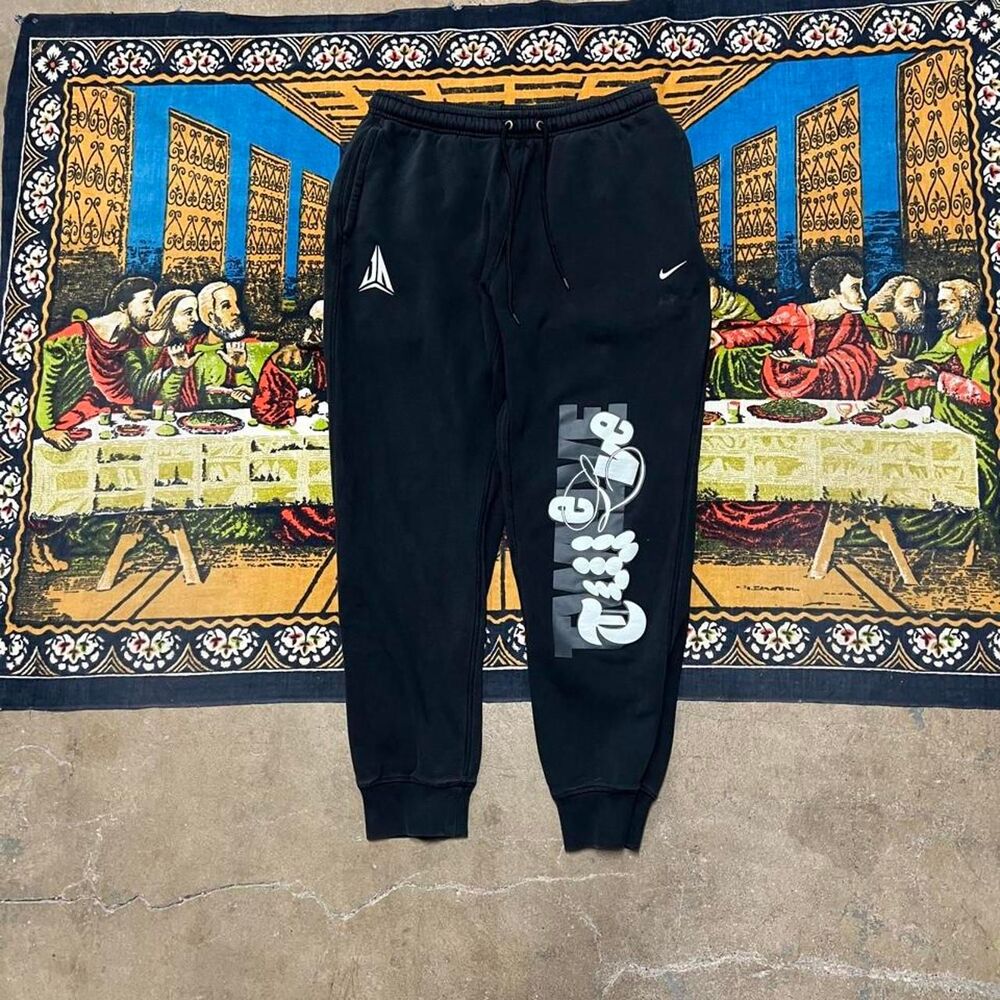 Nike ja morant black sweatpants Size medium joggers nba basketball modern